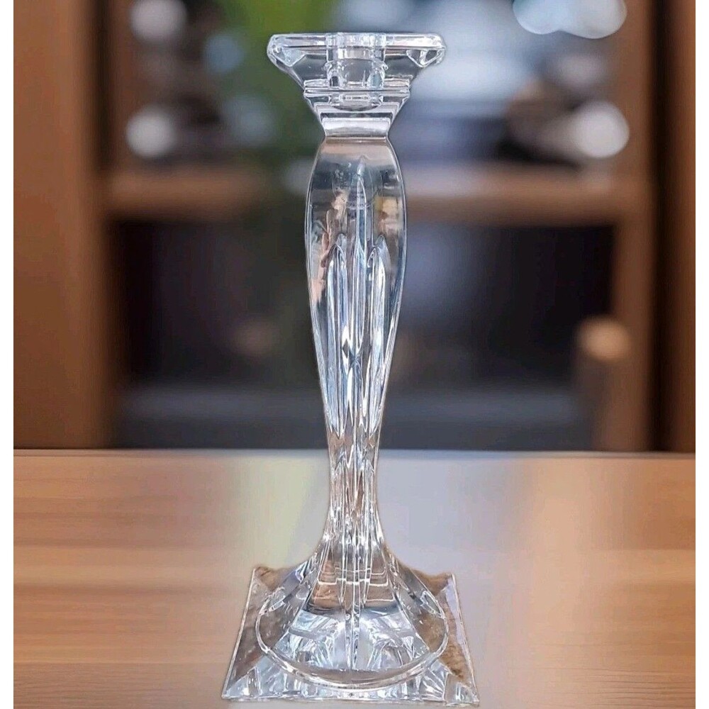 Lenox Crystal Candlestick Candle Holder 10" Tall Made In Czech Republic New Rare